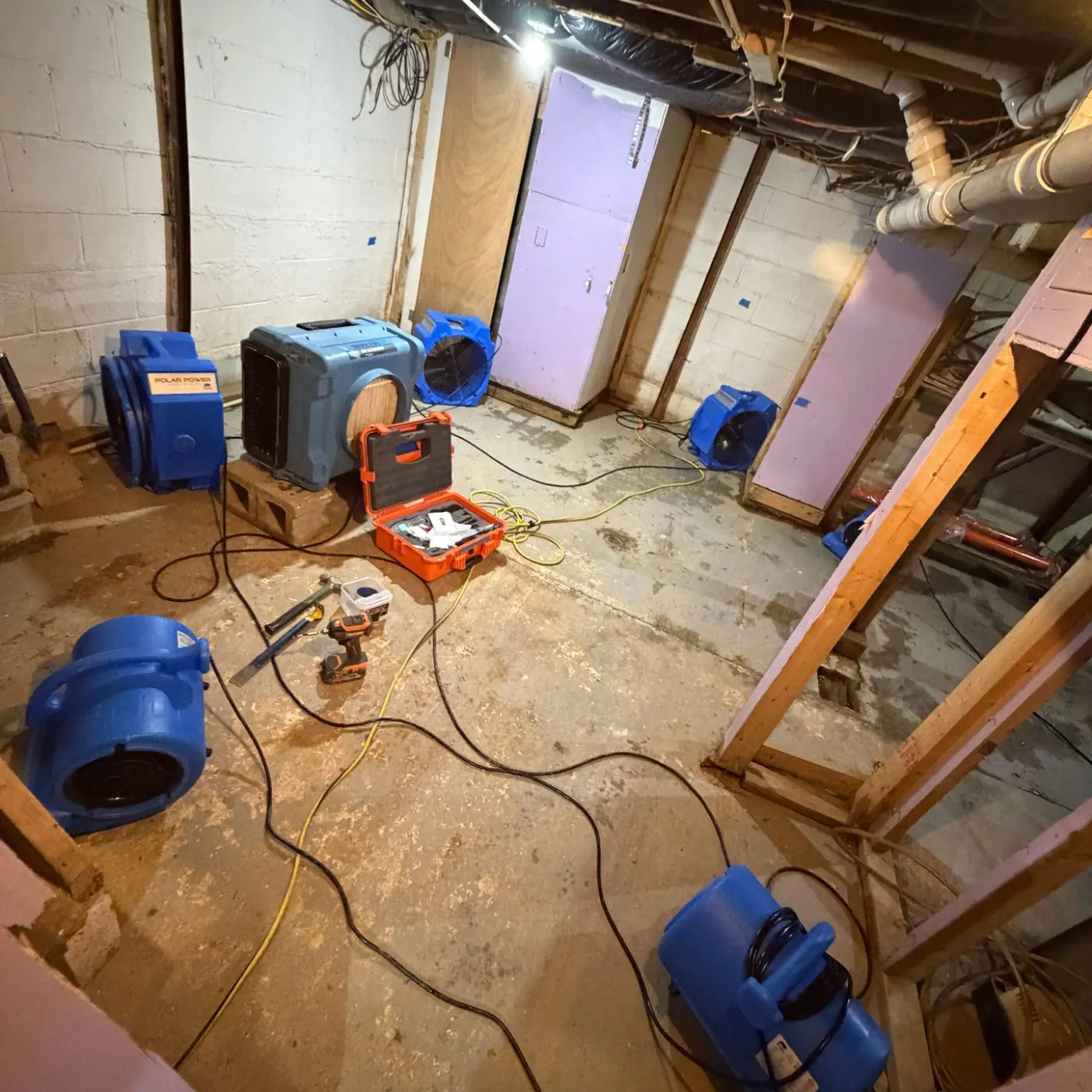 IICRC certified drying setup in Delaware County, IN